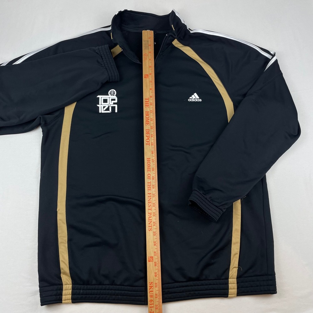 Adidas Climalite Top Ten Basketball Track Jacket Mens 2XL Black Gold Full Zip - Picture 6 of 11
